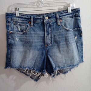 Silver Jeans Medium Blue Frayed Jean‎ Shorts